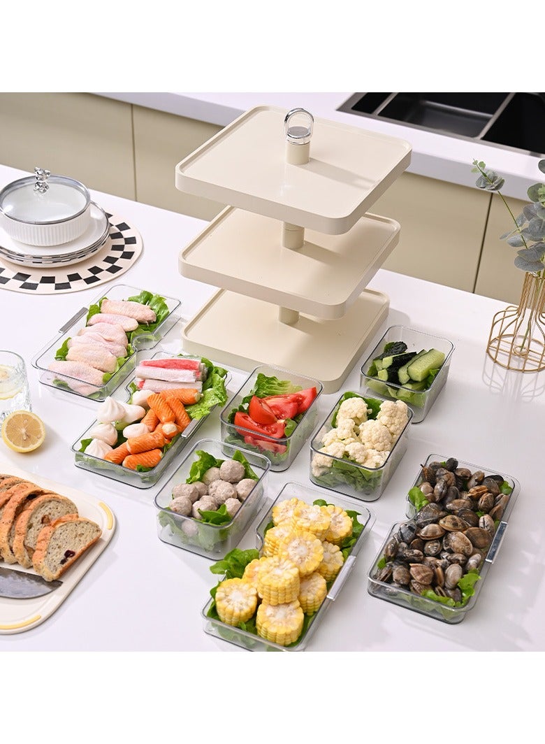 general 8 Plate Rotating Dish Platter - 360° Swivel Hot Pot Ingredient Plate Anti-Slip Divided Serving Tray for Home Party Kitchen - Image 3